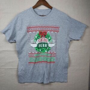 Friends Central Perk Mens T Shirt L Regular Fit Gray Graphic LogoClassic